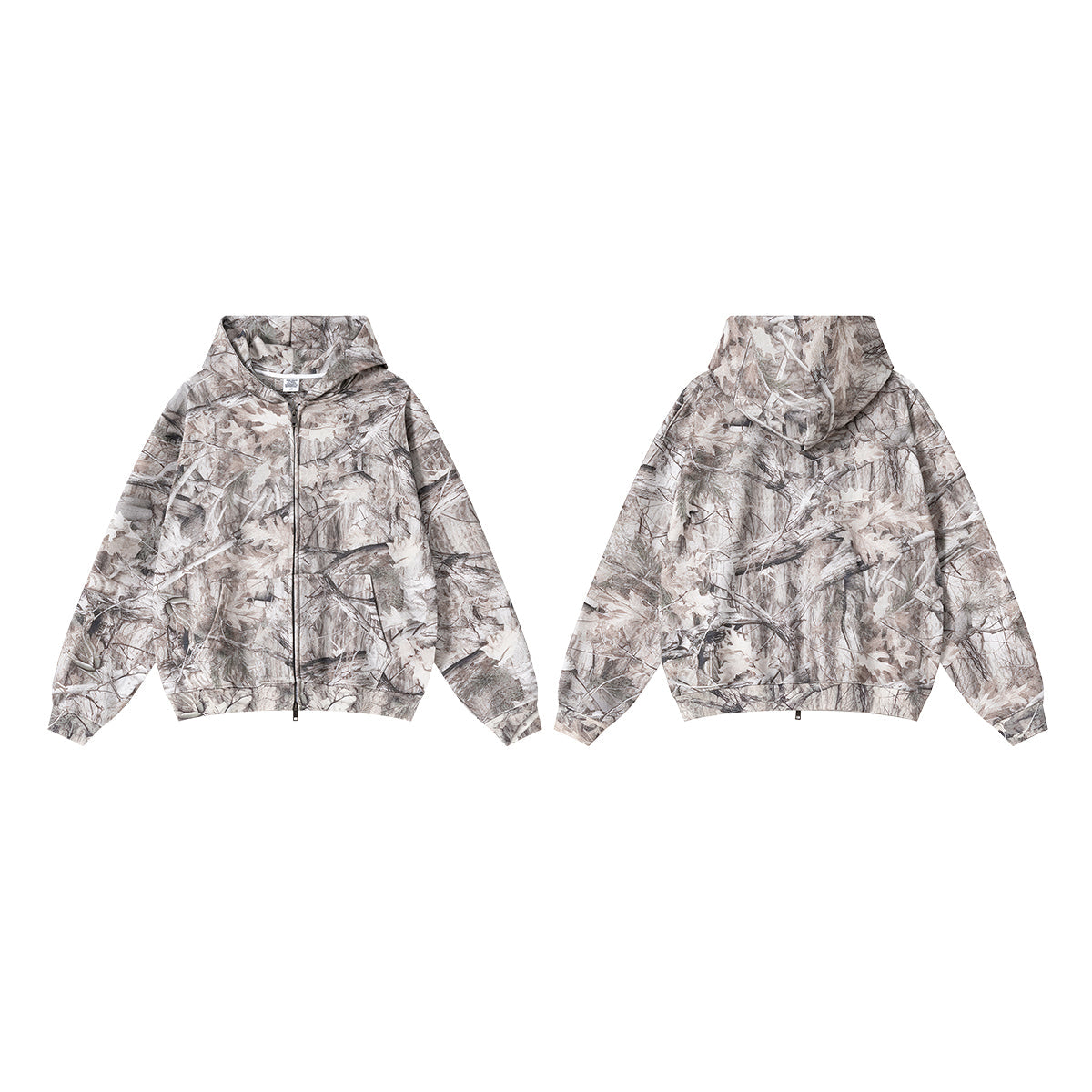 Forest Camo | Oversized Zip-Up Hoodie