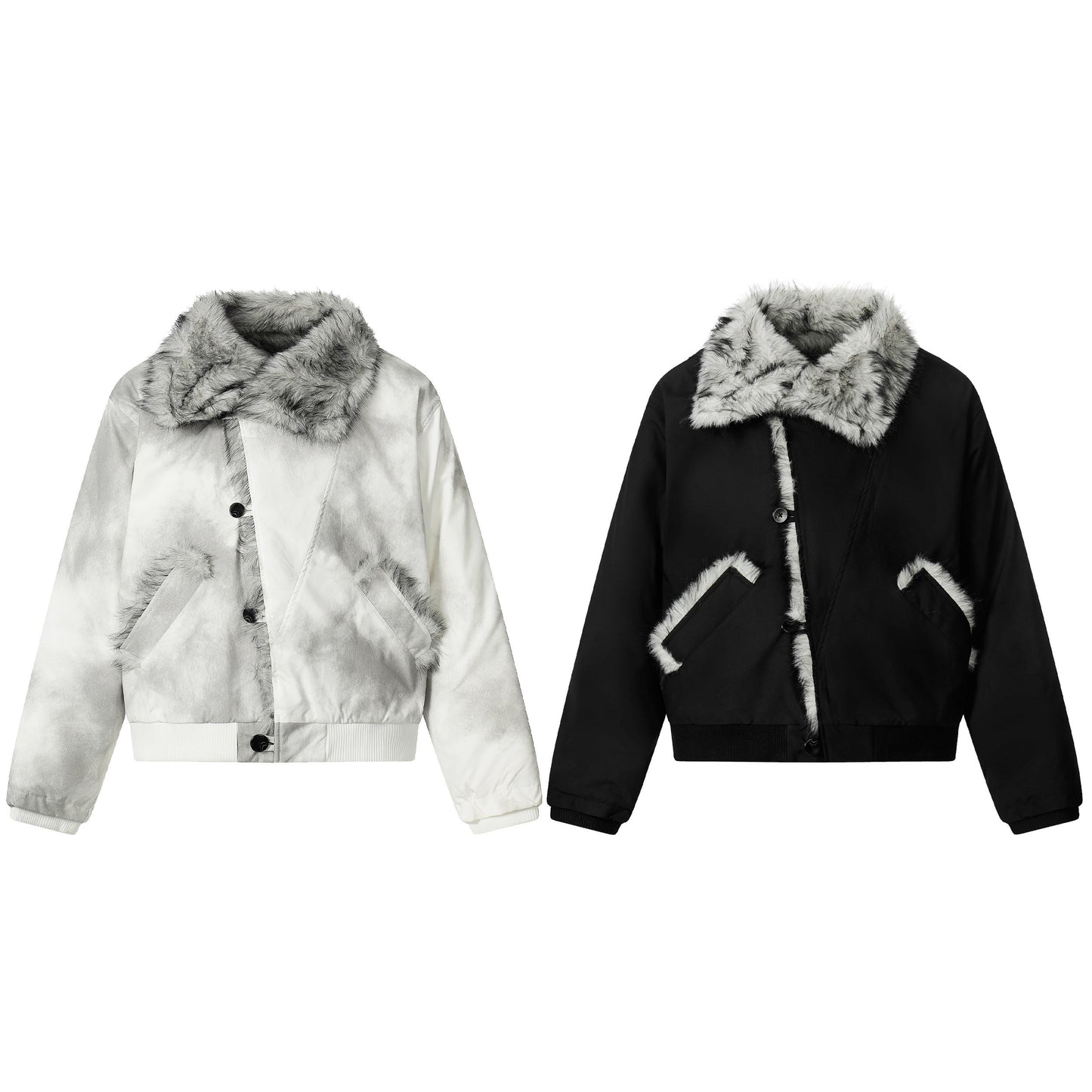 Faux-Fur Panel | Asymmetric Winter Jacket