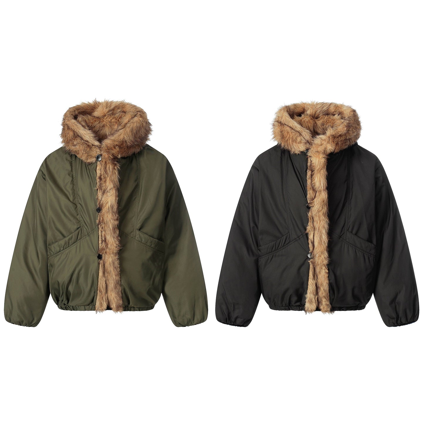 Vintage Fur-Lined | Cropped Winter Puffer