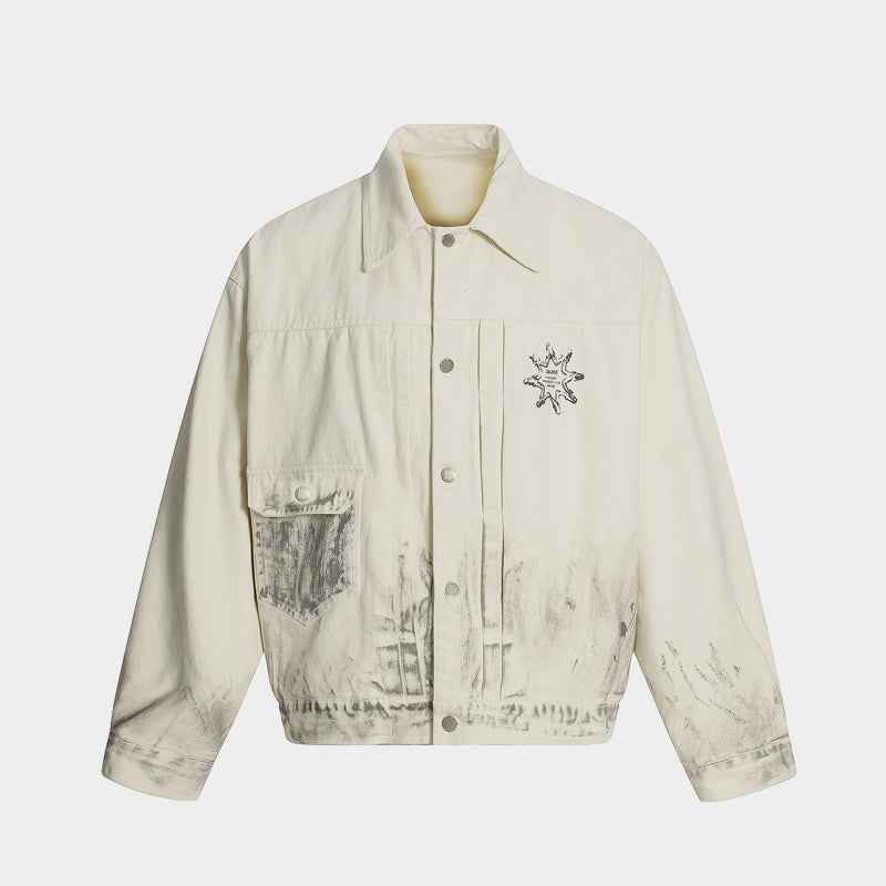 Distressed Washed Graphic | Street Jacket
