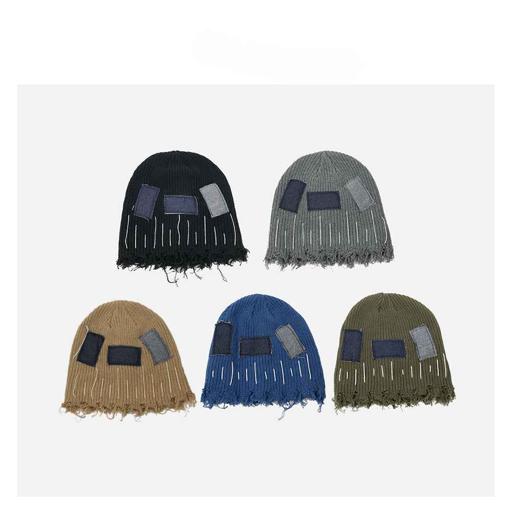 Distressed Denim | Patchwork Beanie