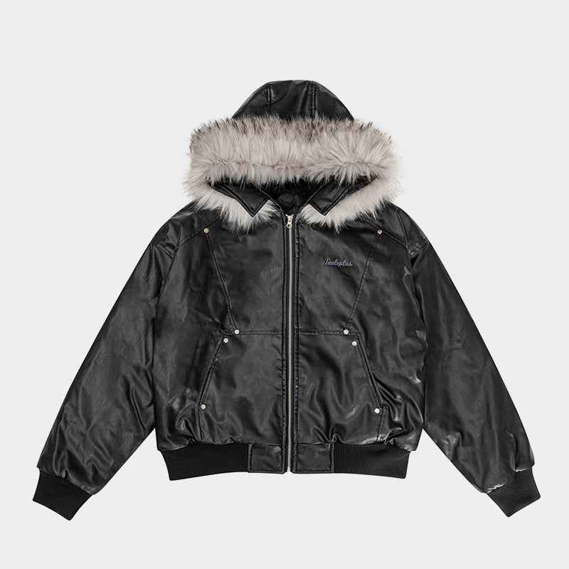 Moto Style | Faux Fur PU Jacket