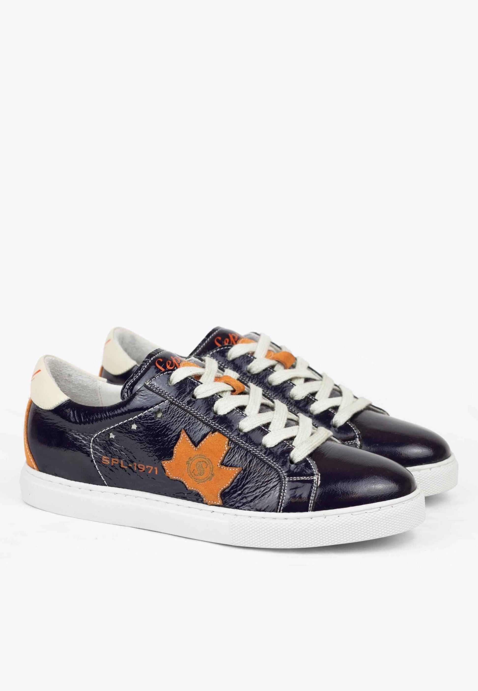 Sepol Women's Fresh Leather Sneaker Navy