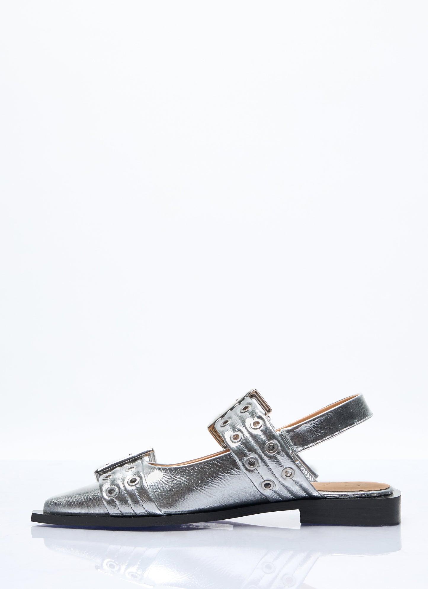 Ganni Women Feminine Buckle Ballerina Flats