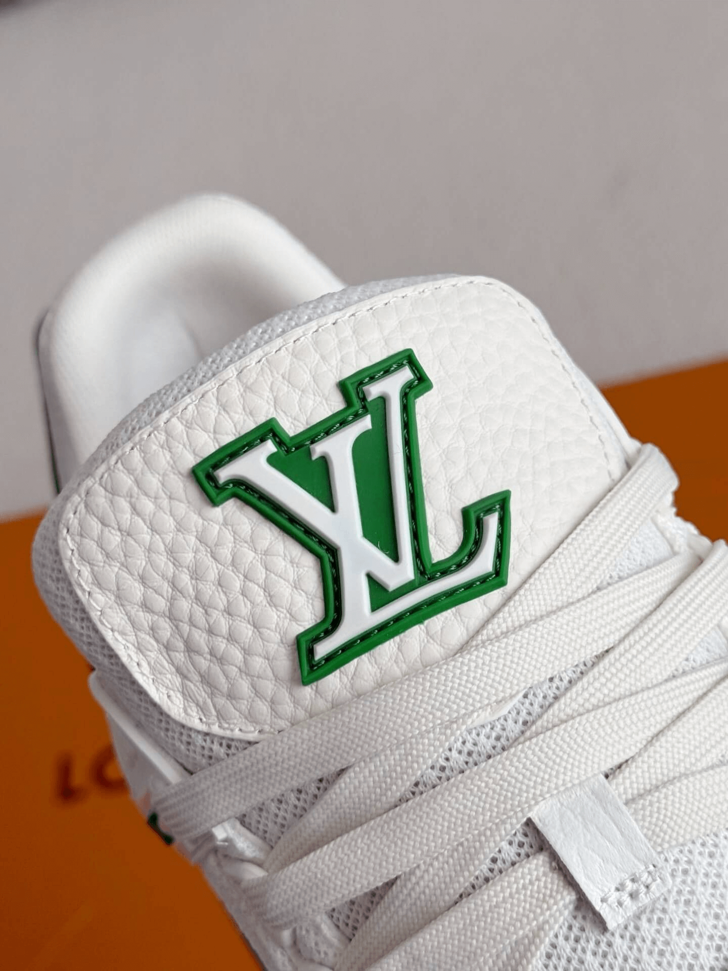 Louis Vuitton Trainer Green White Sneakers CUSTOM