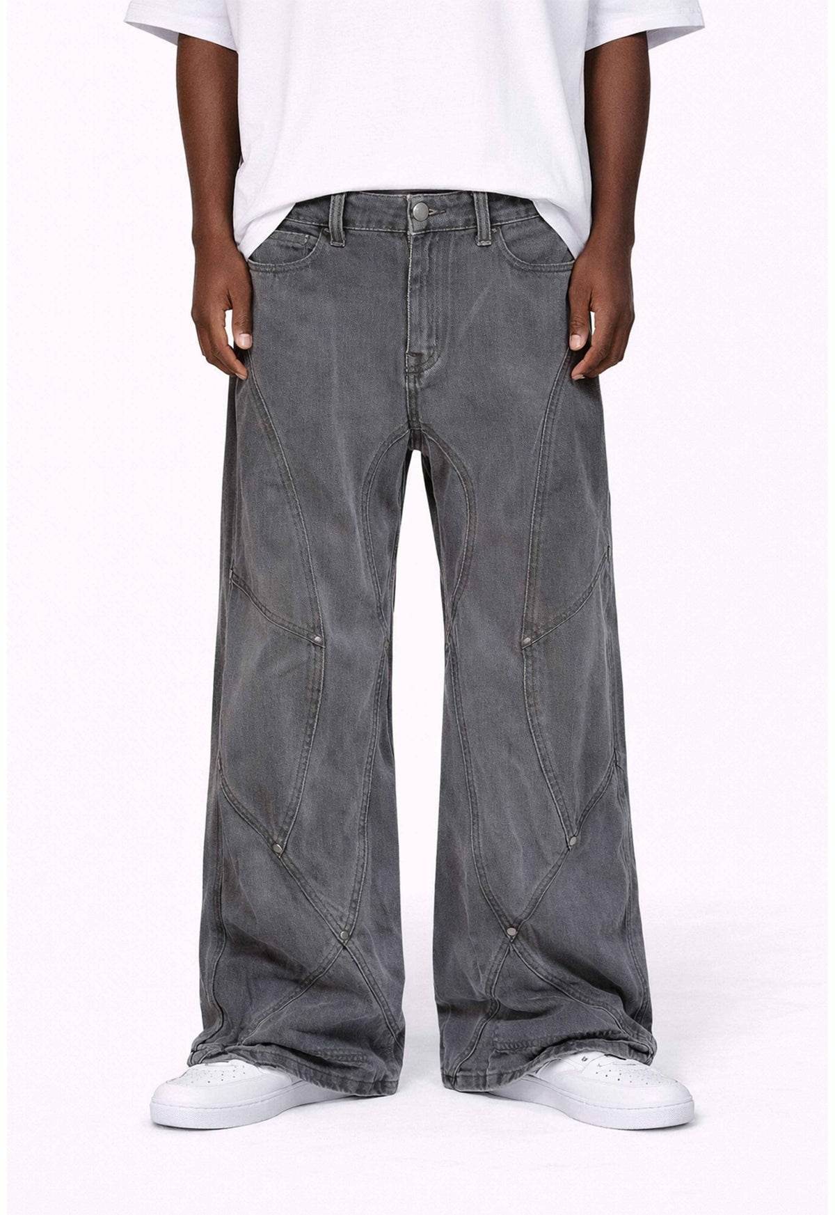 GREY PANEL DENIM