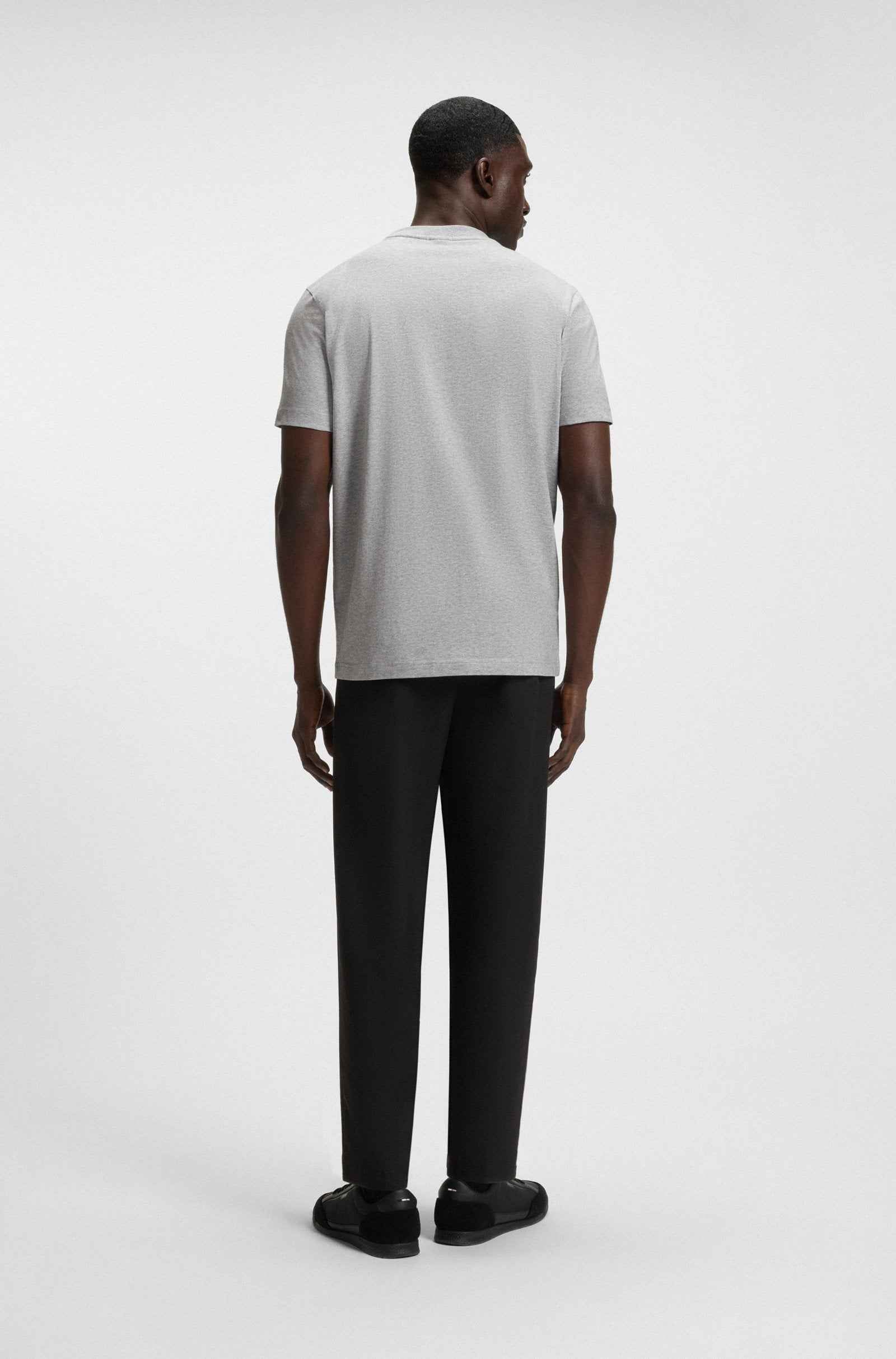 Boss Green Contrast Logo Tee - Grey