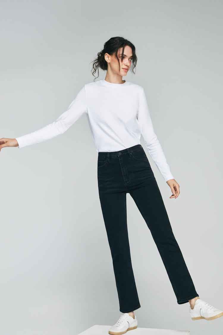 Two Shots High Rise Straight Crop Jeans HJ013