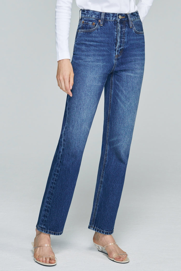 Manhattan High Rise Straight Ankle Jeans HJ160 - JUSTLUXURY