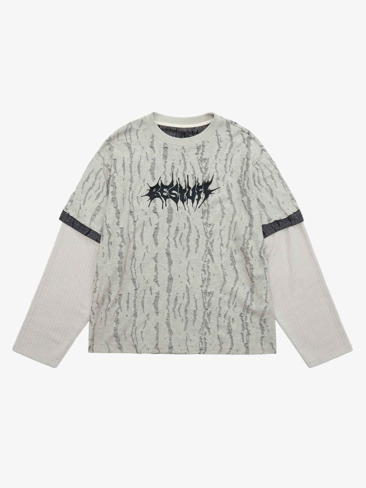 Long Sleeve Distressed Wool