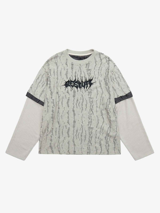 Long Sleeve Distressed Wool