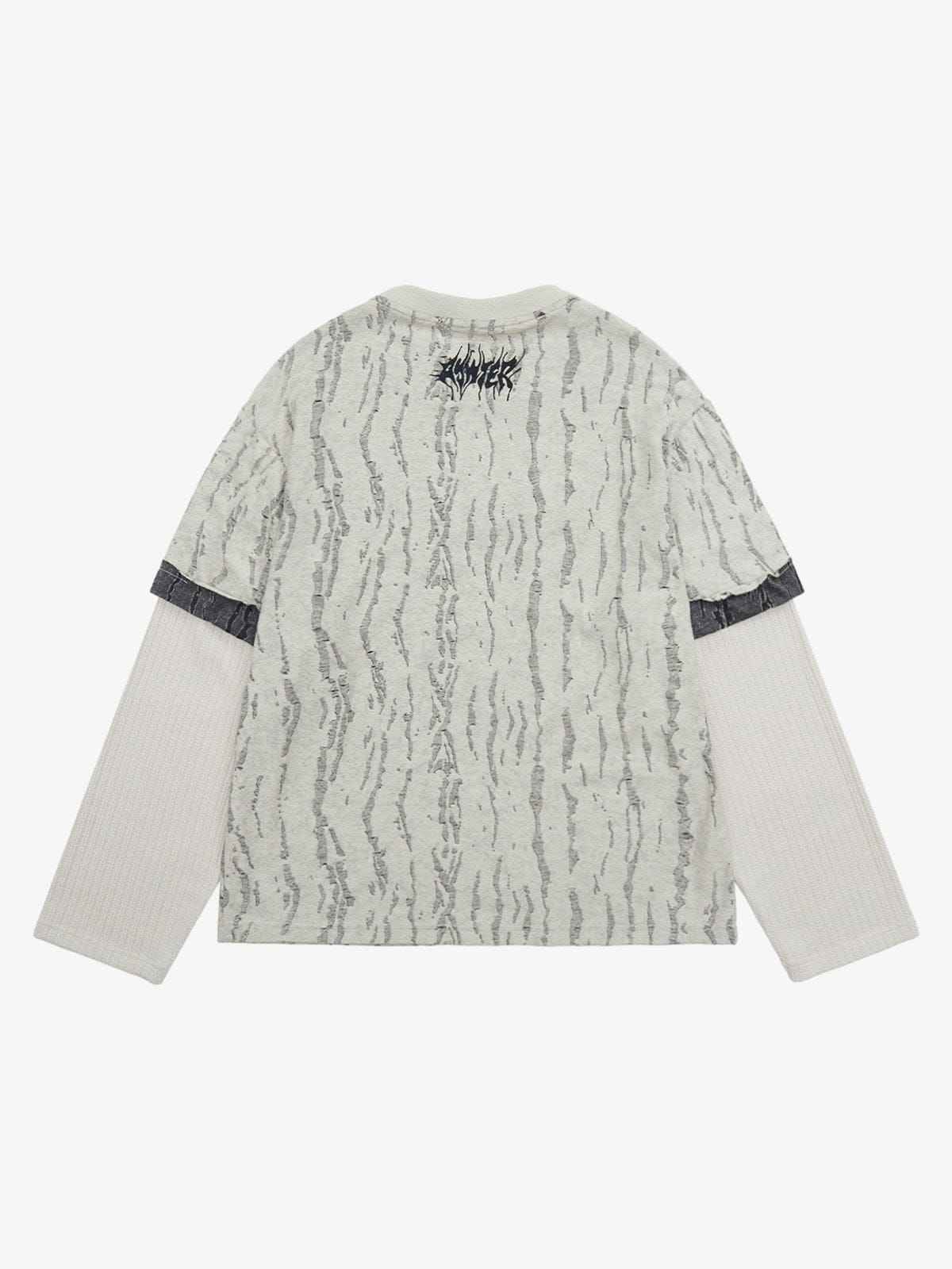 Long Sleeve Distressed Wool