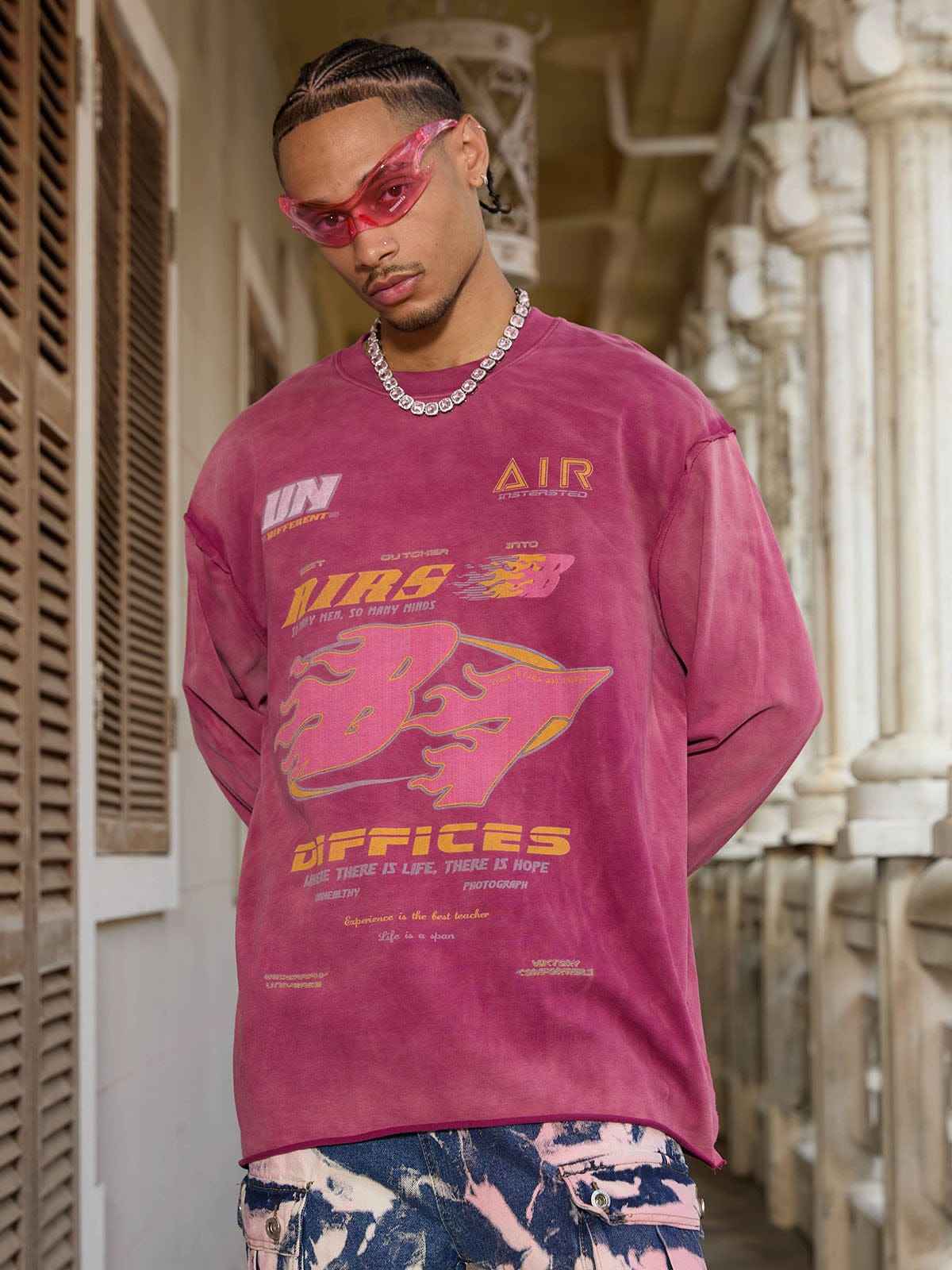 Long Sleeve Washed Edge