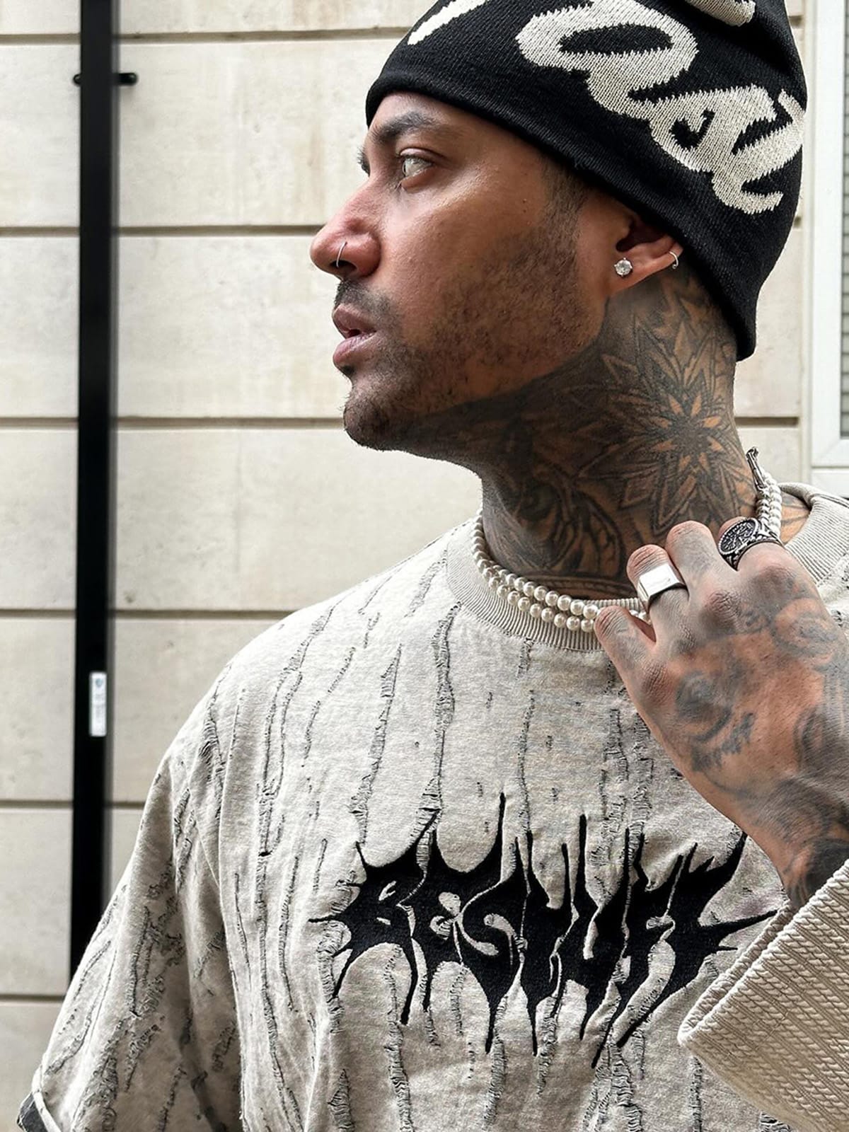 Long Sleeve Distressed Wool