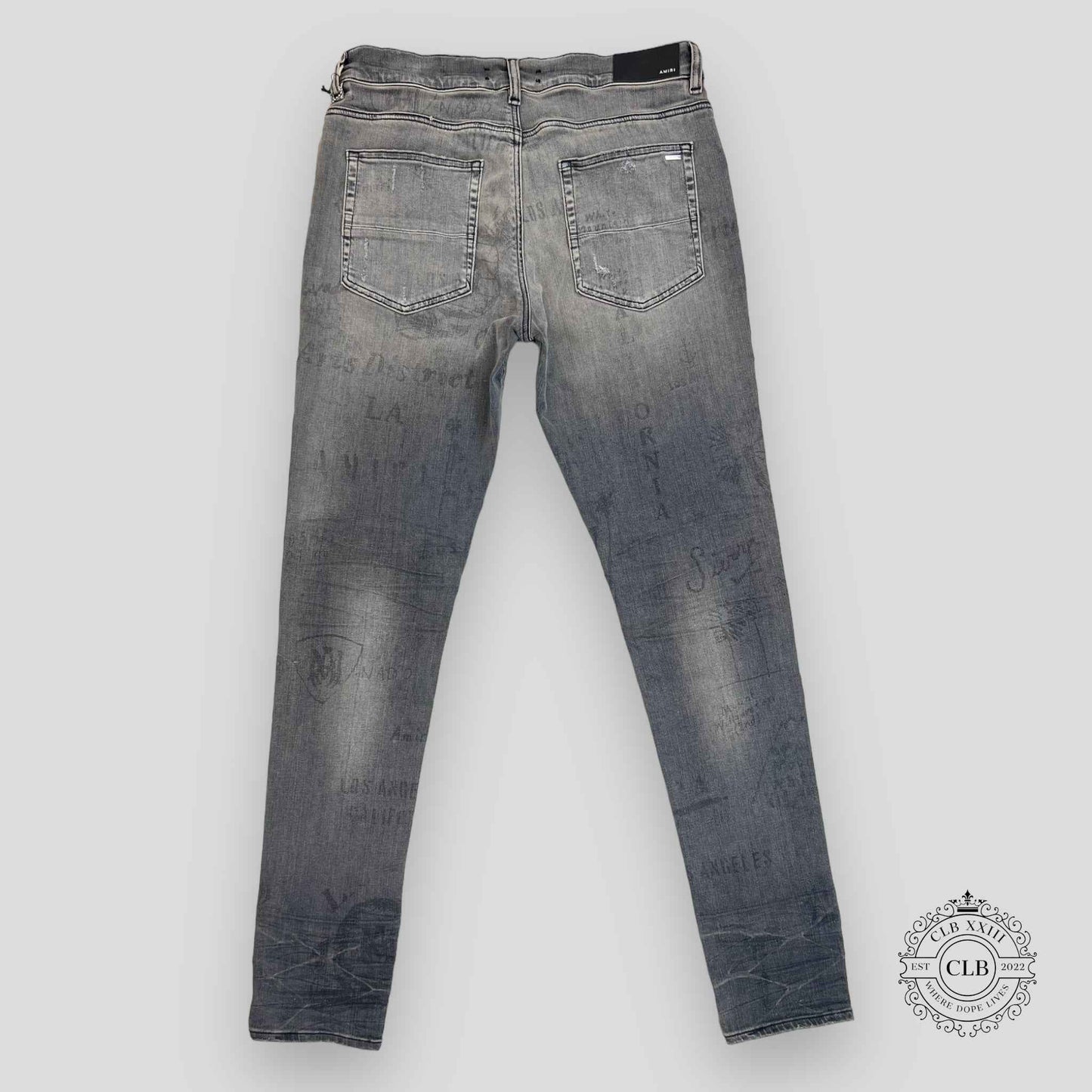 Amiri Military Stencil Jeans in Grey