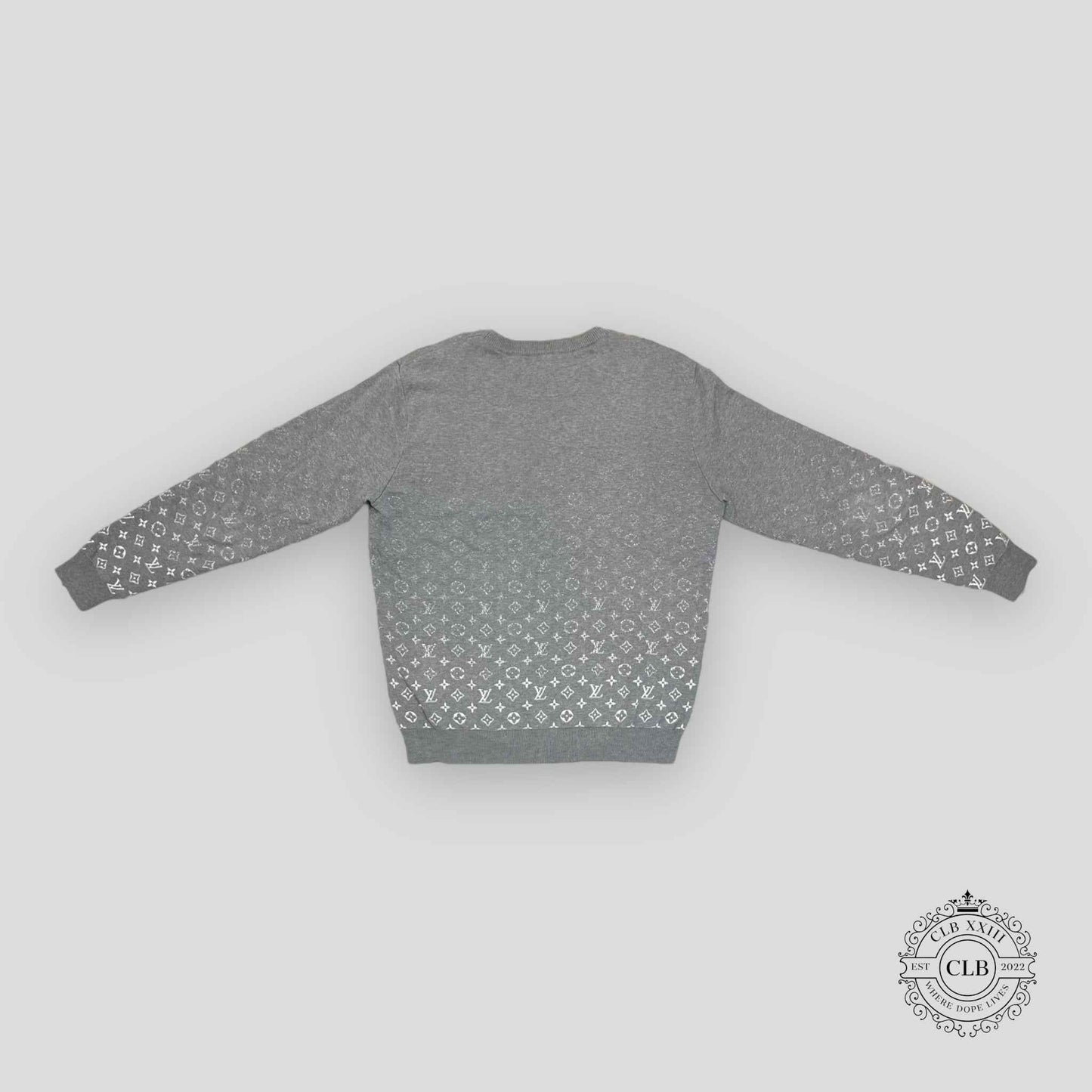 LOUIS VUITTON MONOGRAM DEGRADE LS KNITWEAR - GREY