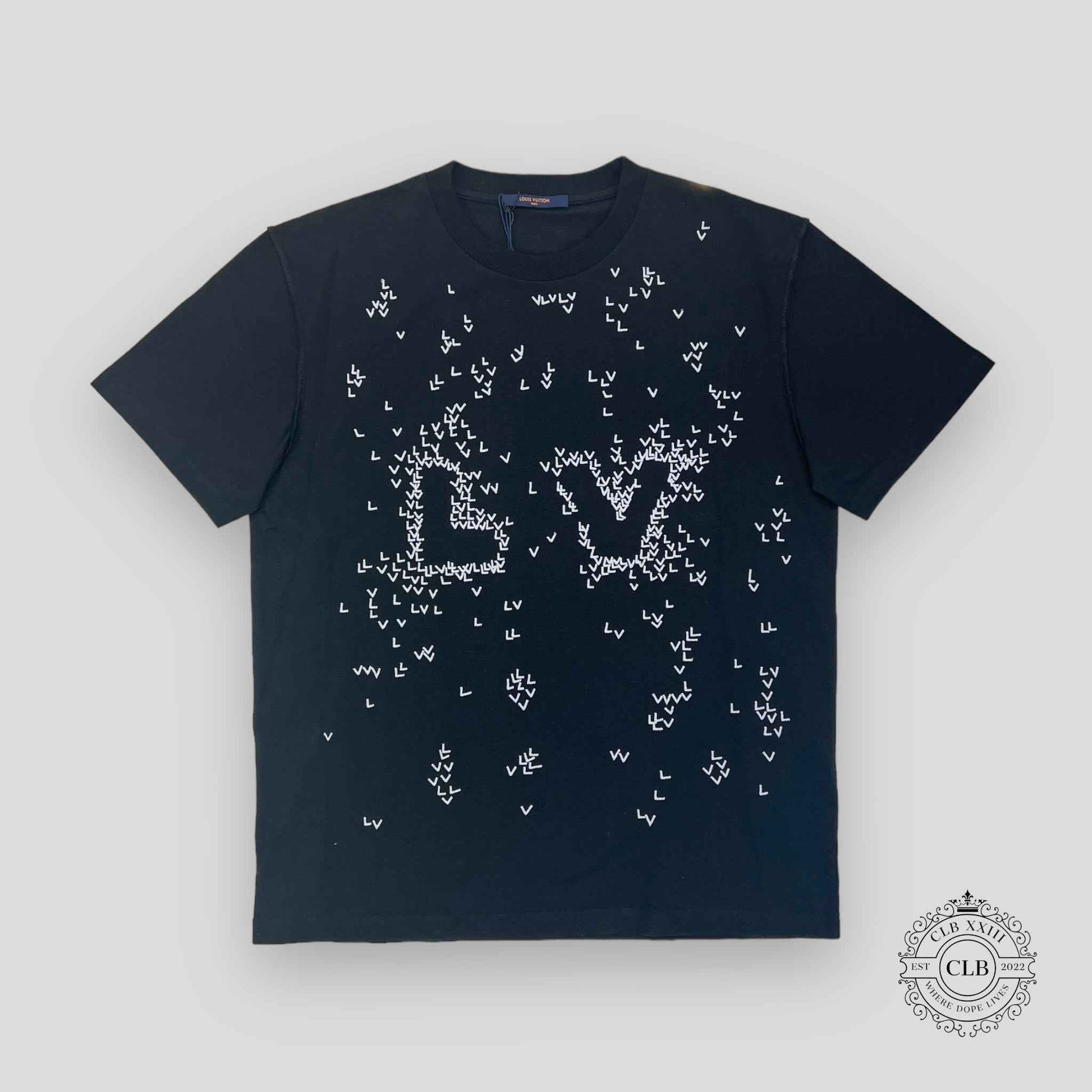 LOUIS VUITTON LV SPREAD EMBROIDERY T-SHIRT - BLACK