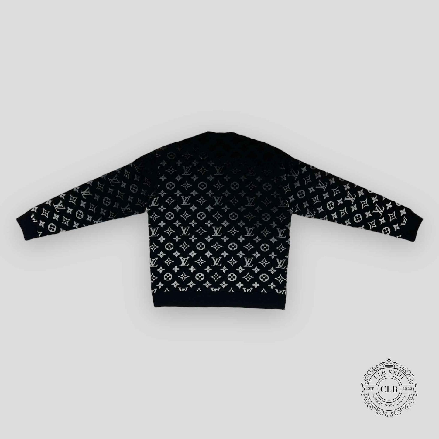 Louis Vuitton Gradient Monogram Fil Coupe Crewneck in Black