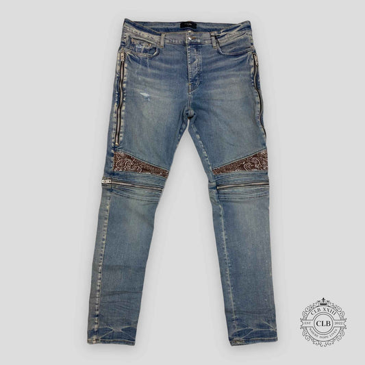 AMIRI MX2 BROWN BANDANA JEANS - CLAY INDIGO