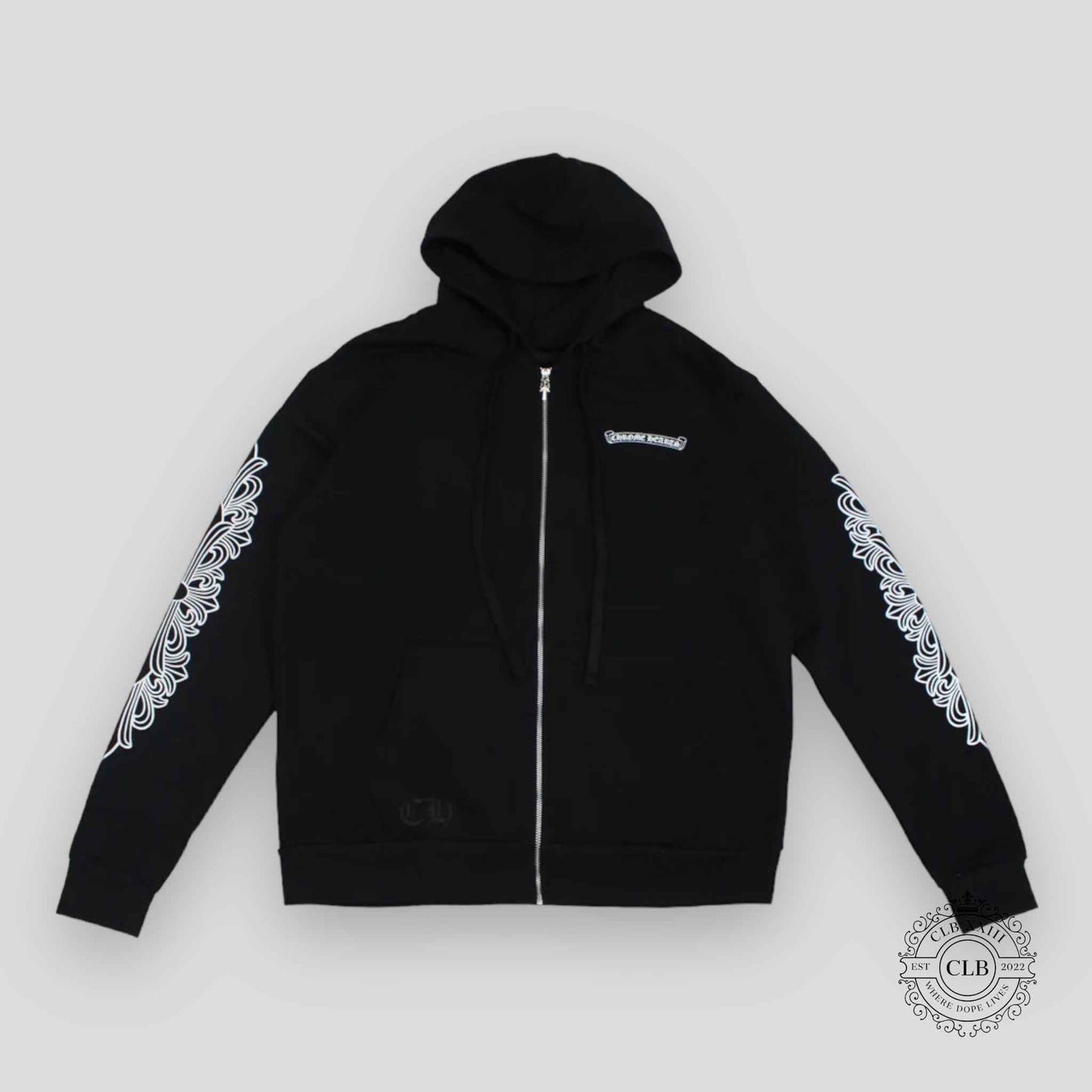 Chrome Hearts Dagger Zip Up Hoodie in Black/Pink