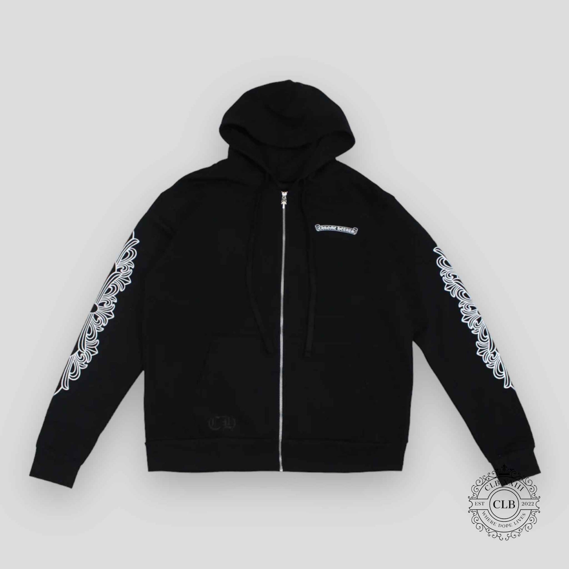 Chrome Hearts Dagger Zip Up Hoodie in Black/Pink