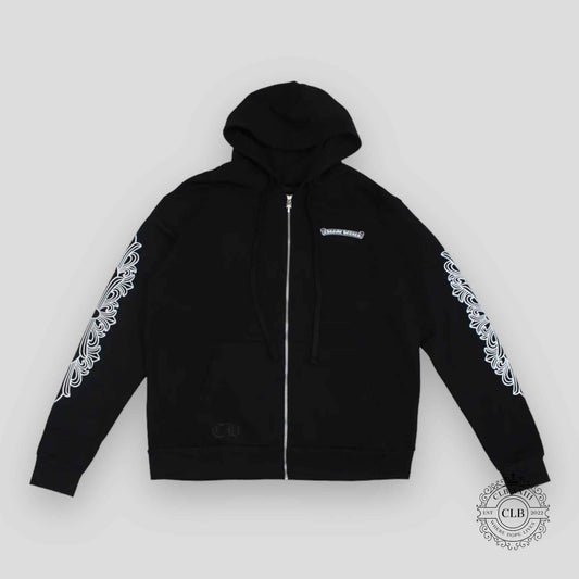 Chrome Hearts Dagger Zip Up Hoodie in Black/Pink