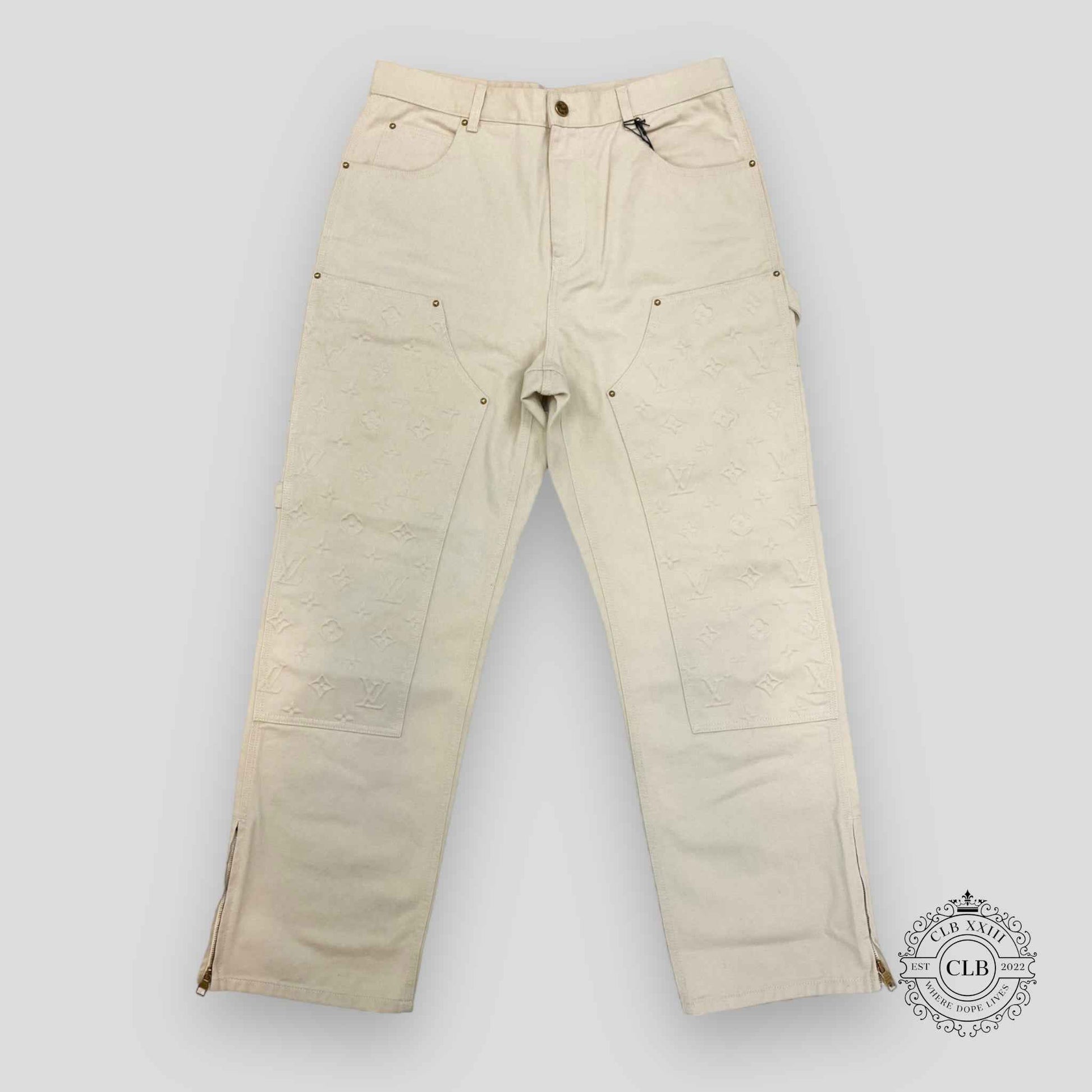 LOUIS VUITTON MONOGRAM WORKWEAR CARPENTER PANTS - OFF WHITE