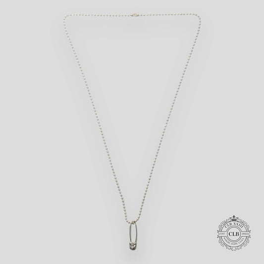 CHROME HEARTS DIAMOND EMBELLISHED PAPER CLIP PENDANT