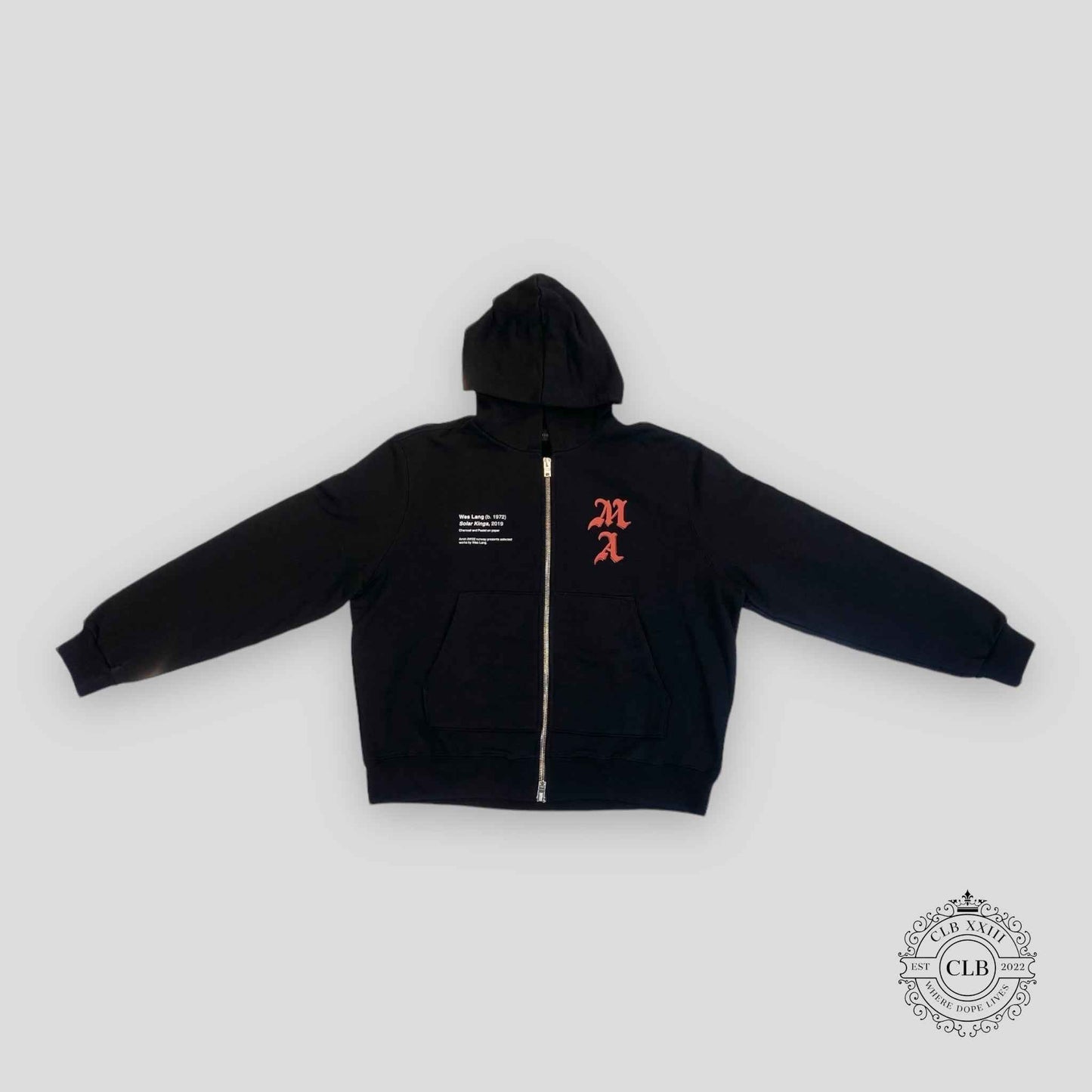 AMIRI WES LANG SOLAR KINGS ZIP HOODIE - BLACK
