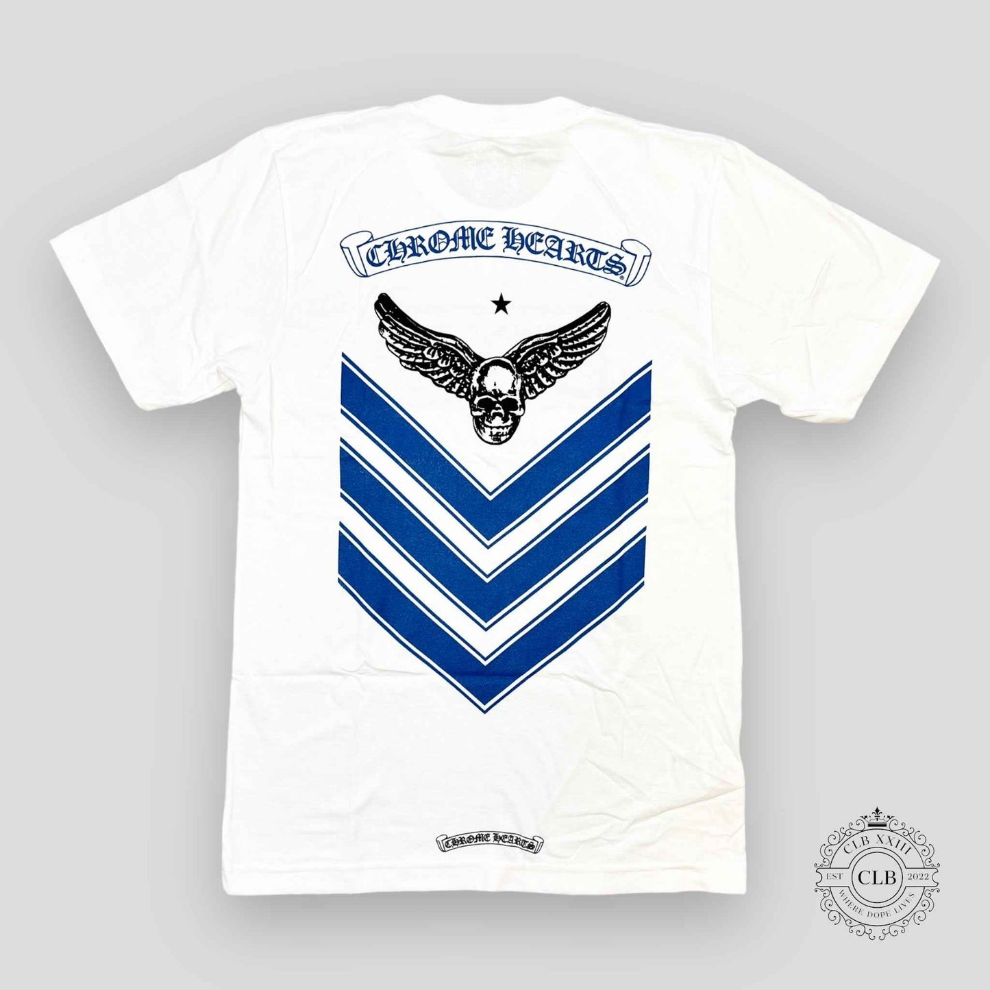 CHROME HEARTS FOTI T-SHIRT - WHITE / BLUE