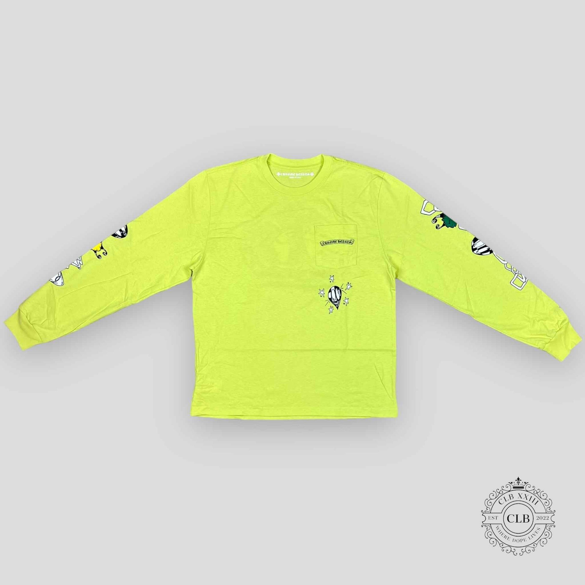 CHROME HEARTS MATTY BOY LONG SLEEVE TEE - LIME GREEN
