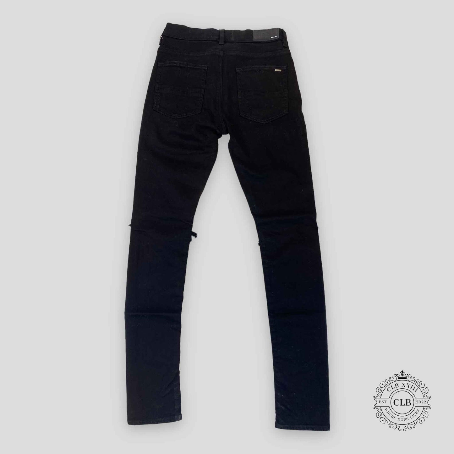 Amiri MX1 Black Bandana Patch Jeans in Black