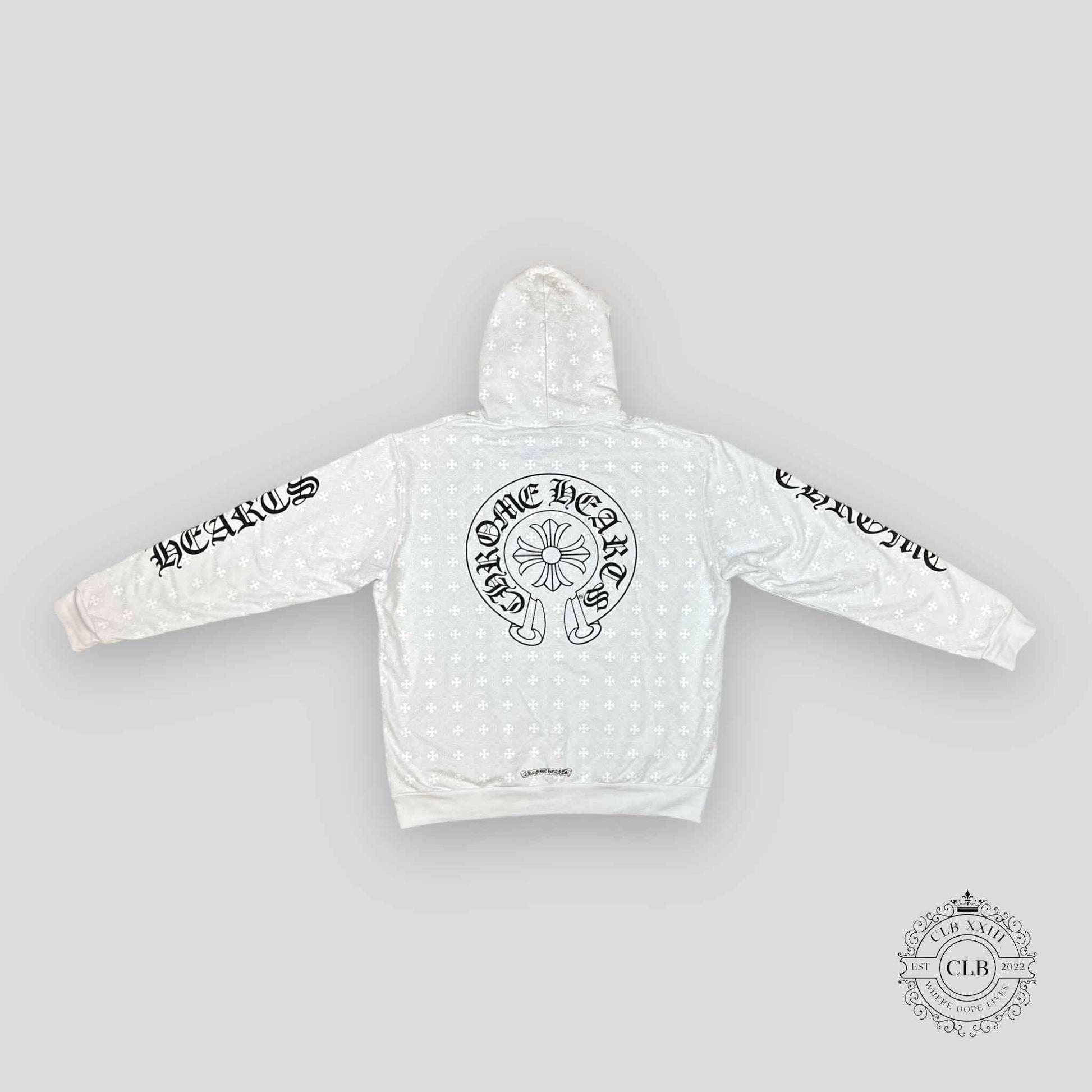 Chrome Hearts Cross Monogram Hoodie in White