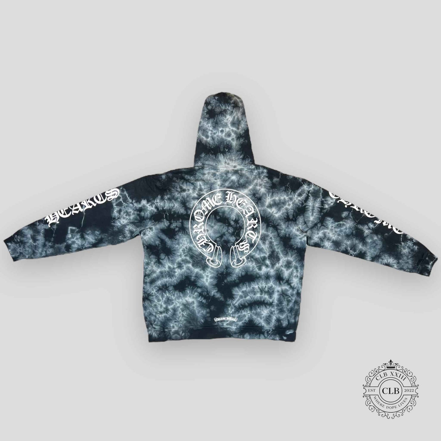Chrome Hearts Tie Dye Horseshoe Hoodie in Black