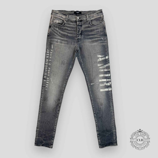 Amiri Military Stencil Jeans in Grey