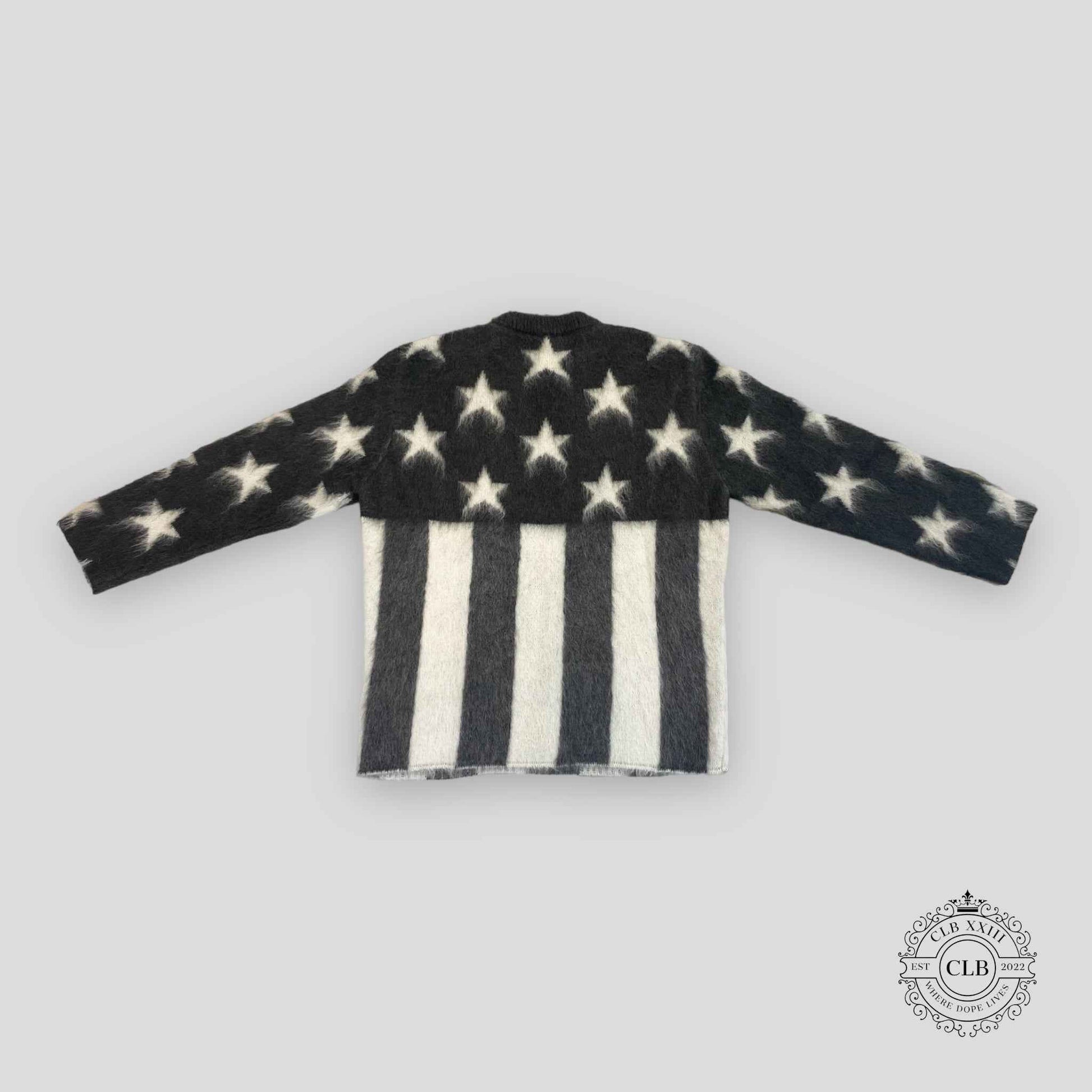 LOUIS VUITTON USA FLAG MOHAIR SWEATER - GREY