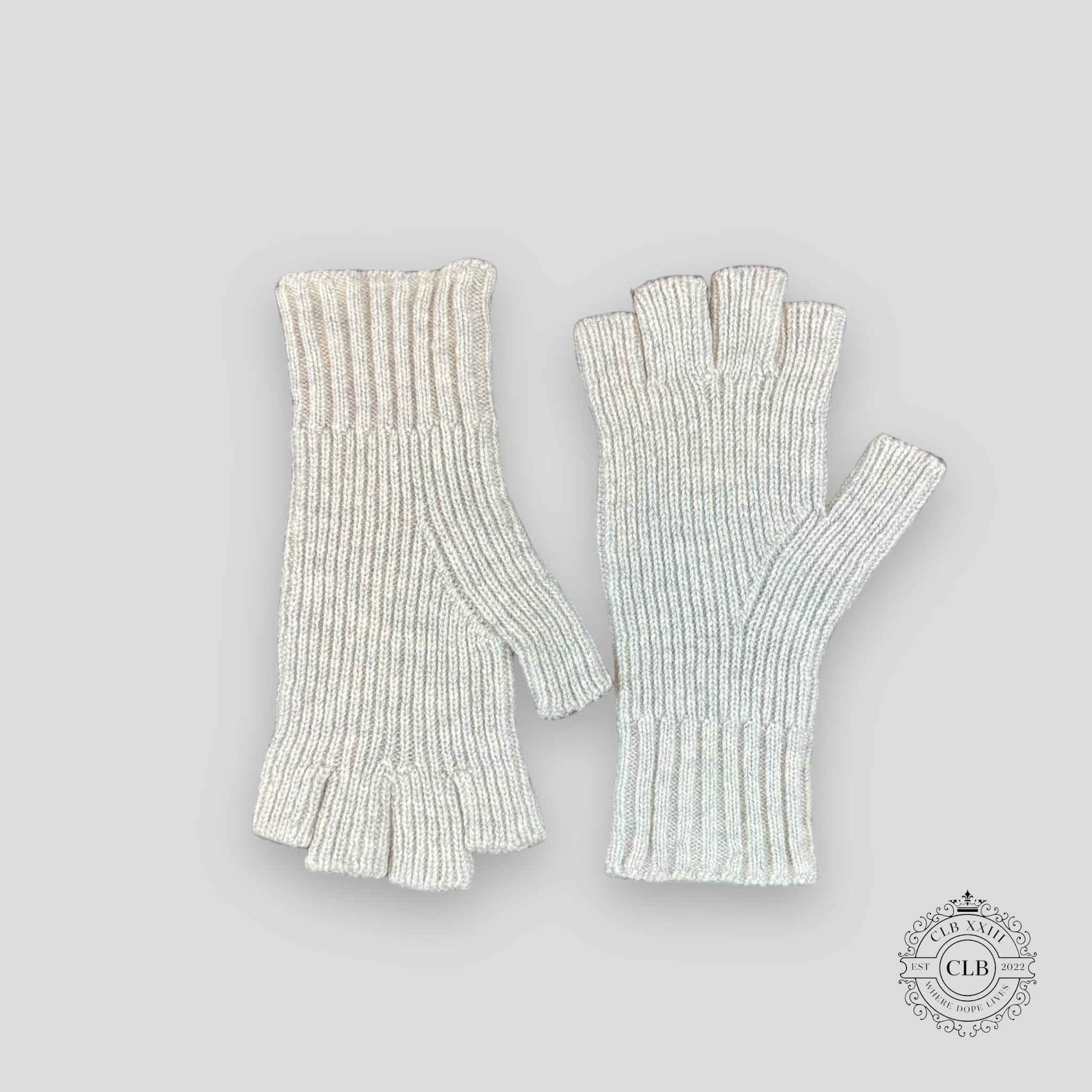CHROME HEARTS STUDDED CASHMERE FINGERLESS GLOVES