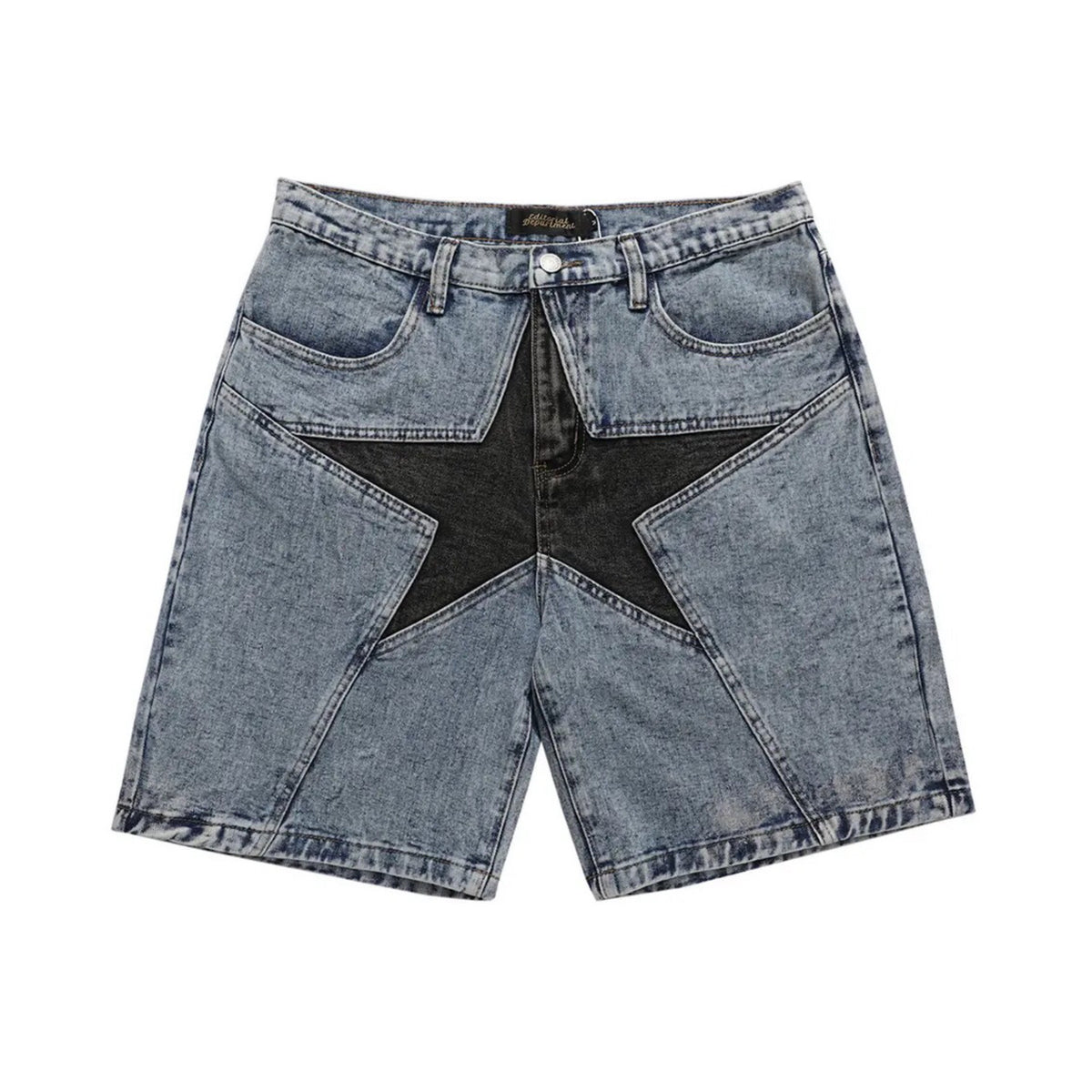 Star Patchwork Denim Shorts