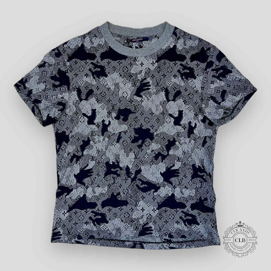 Louis Vuitton Camo Monogram Jacquard T-Shirt in Grey