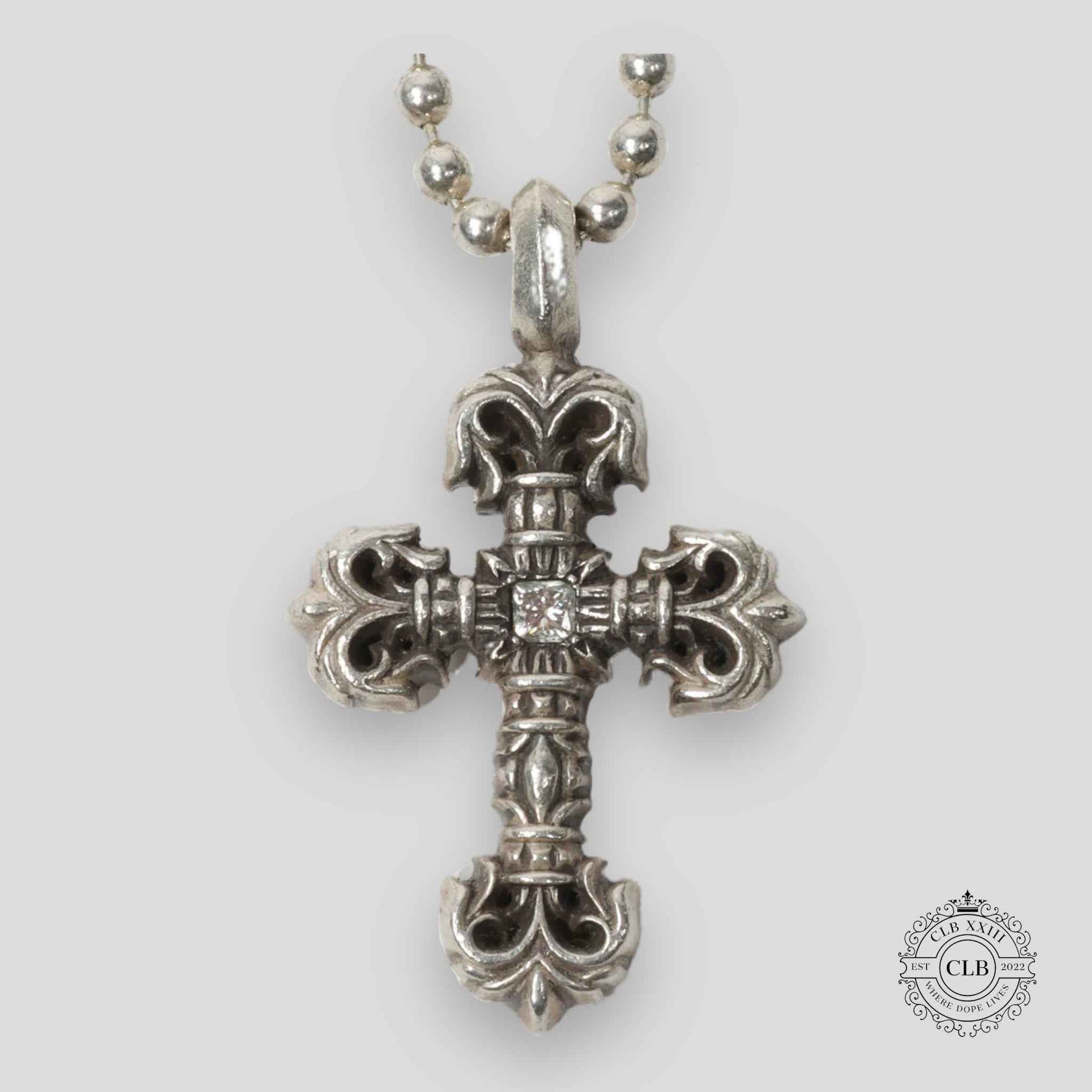 Chrome Hearts Diamond Embellished Tiny Filigree Pendant