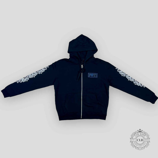 CHROME HEARTS FOTI ZIP-UP HOODIE - BLACK / BLUE