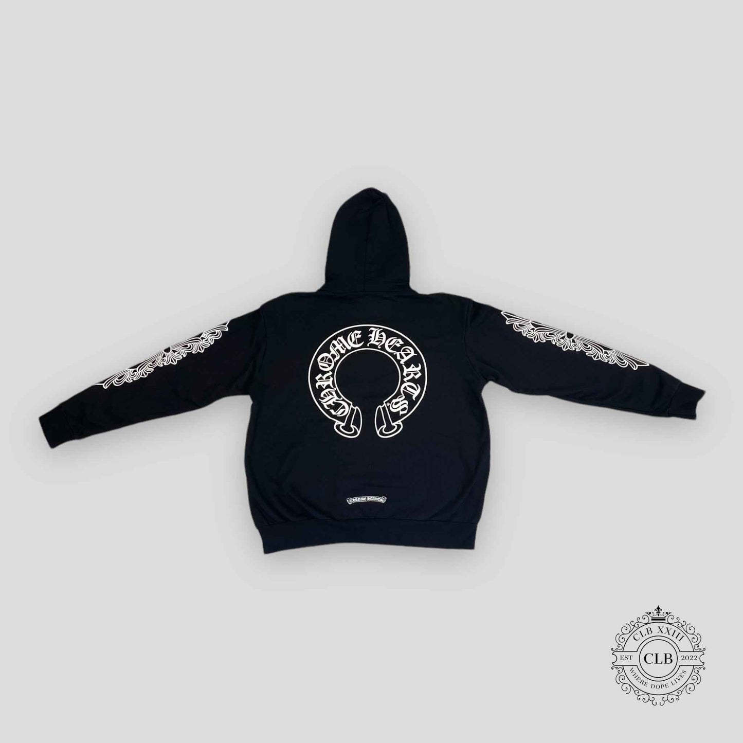 CHROME HEARTS HORSESHOE HOODIE - BLACK/WHITE