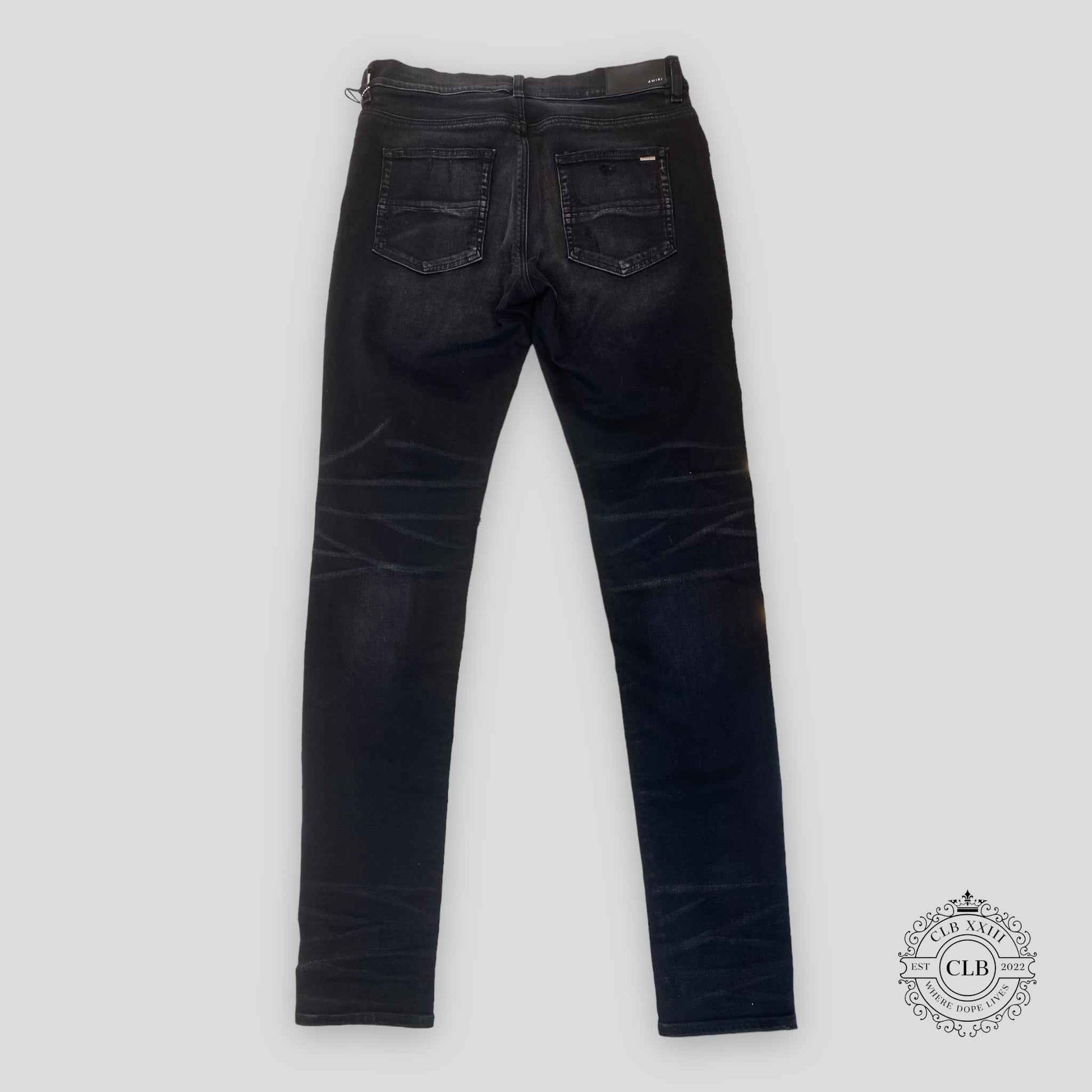 AMIRI MX1 ULTRA SUEDE JEANS - BLACK/RED