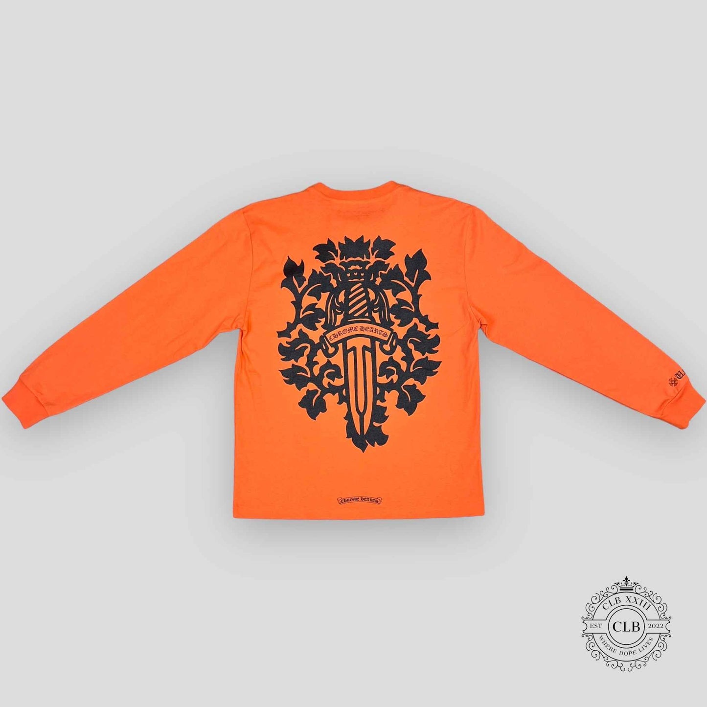 CHROME HEARTS VINE DAGGER LONG SLEEVE T-SHIRT - ORANGE