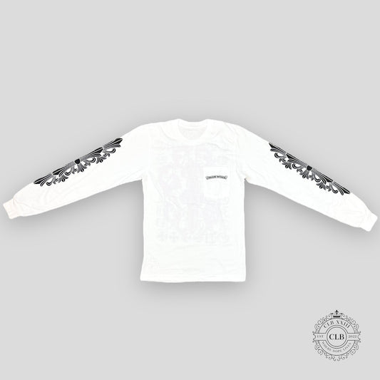 CHROME HEARTS DAGGER LONG SLEEVE TEE - WHITE
