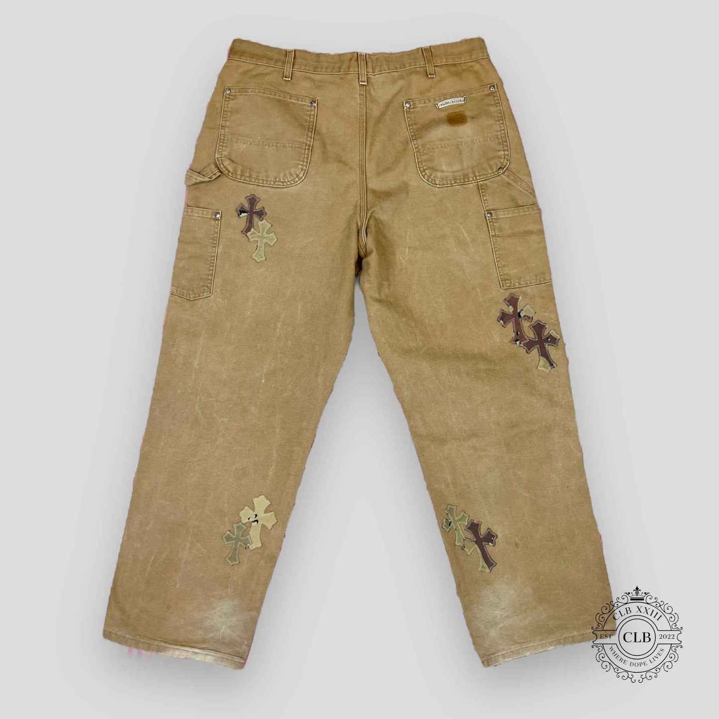 CHROME HEARTS MATTY BOY SEX RECORDS CROSS PATCH CARHARTT CARPENTER PANTS