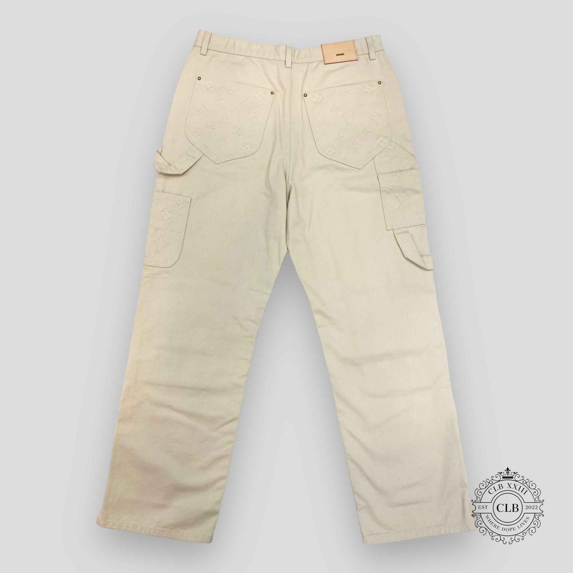 LOUIS VUITTON MONOGRAM WORKWEAR CARPENTER PANTS - OFF WHITE