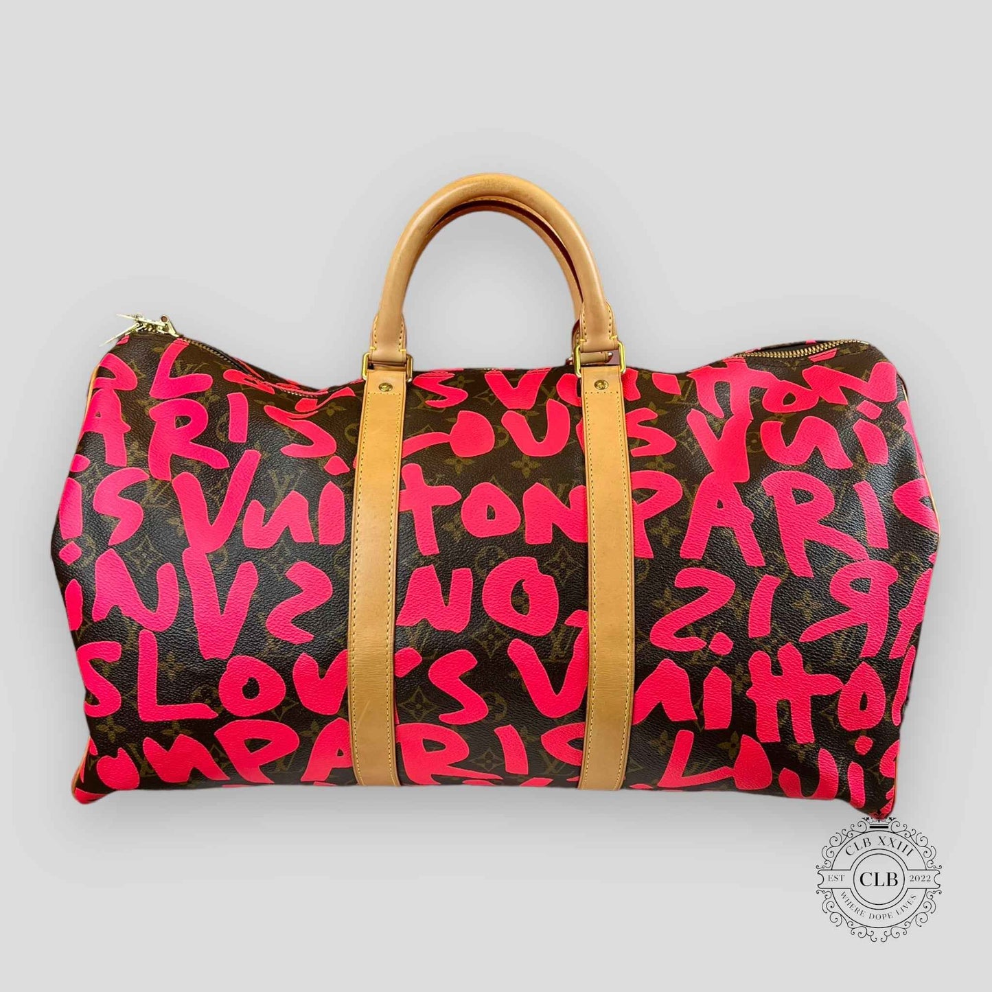 Louis Vuitton Graffiti Monogram Keepall 50 in Pink