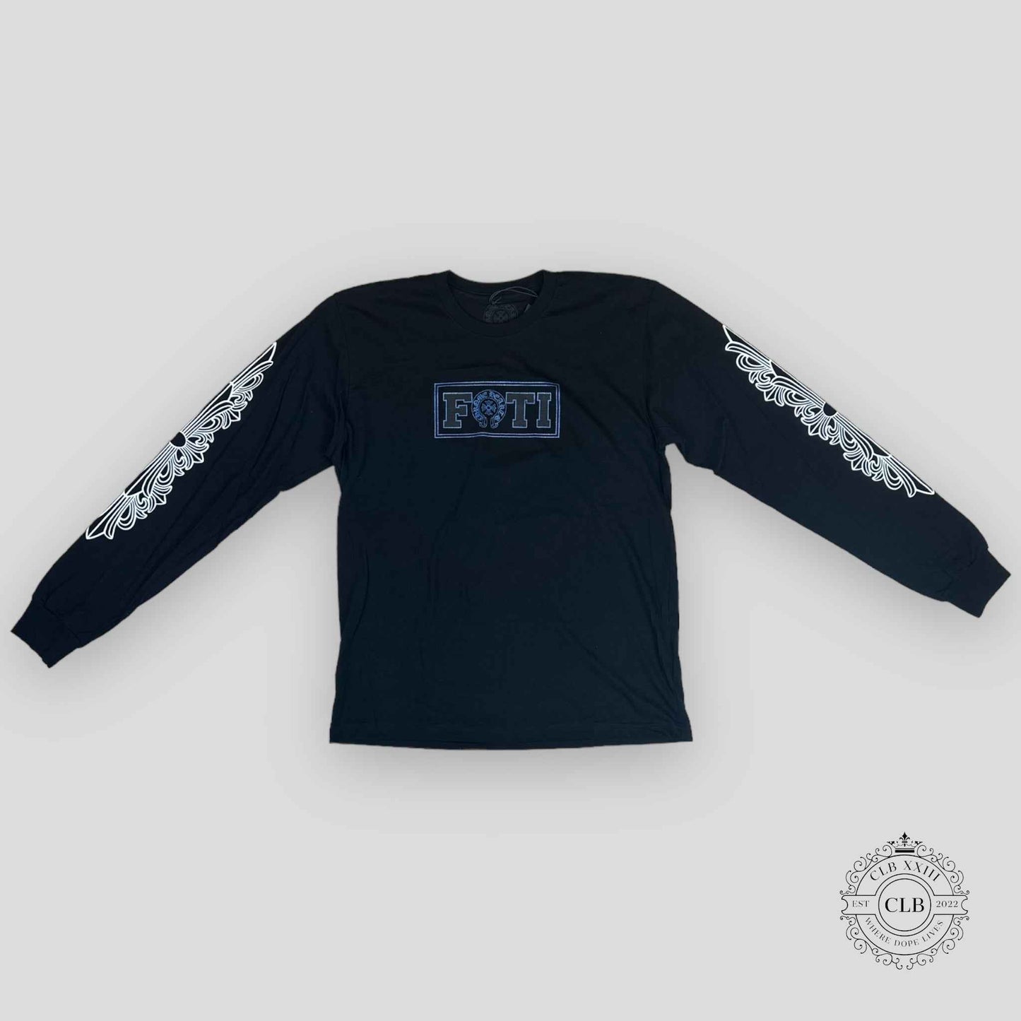 CHROME HEARTS FOTI LONG SLEEVE T-SHIRT - BLACK / BLUE