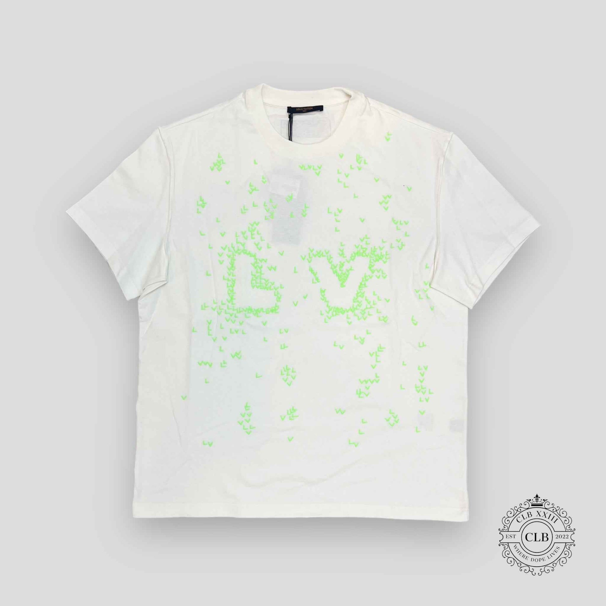 LOUIS VUITTON LV SPREAD EMBROIDERY T-SHIRT - WHITE/GREEN